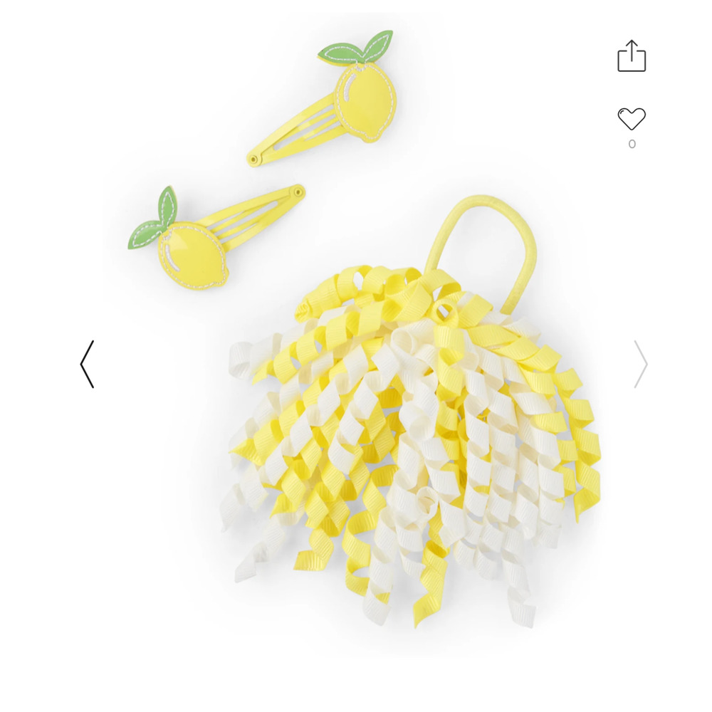 NWT Gymboree Yellow/White Stripes Embroidered Lemon Top & Clip - 5T - Picture 9 of 9